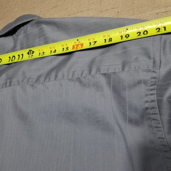 Kenneth Cole Reaction Men’s Size 16 34/35 Gray Long Sleeve Button Up Dress Shirt - Picture 6 of 12